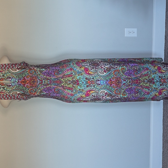 London Times colorful rwmetro paisley print maxi dress-12 - Picture 5 of 9